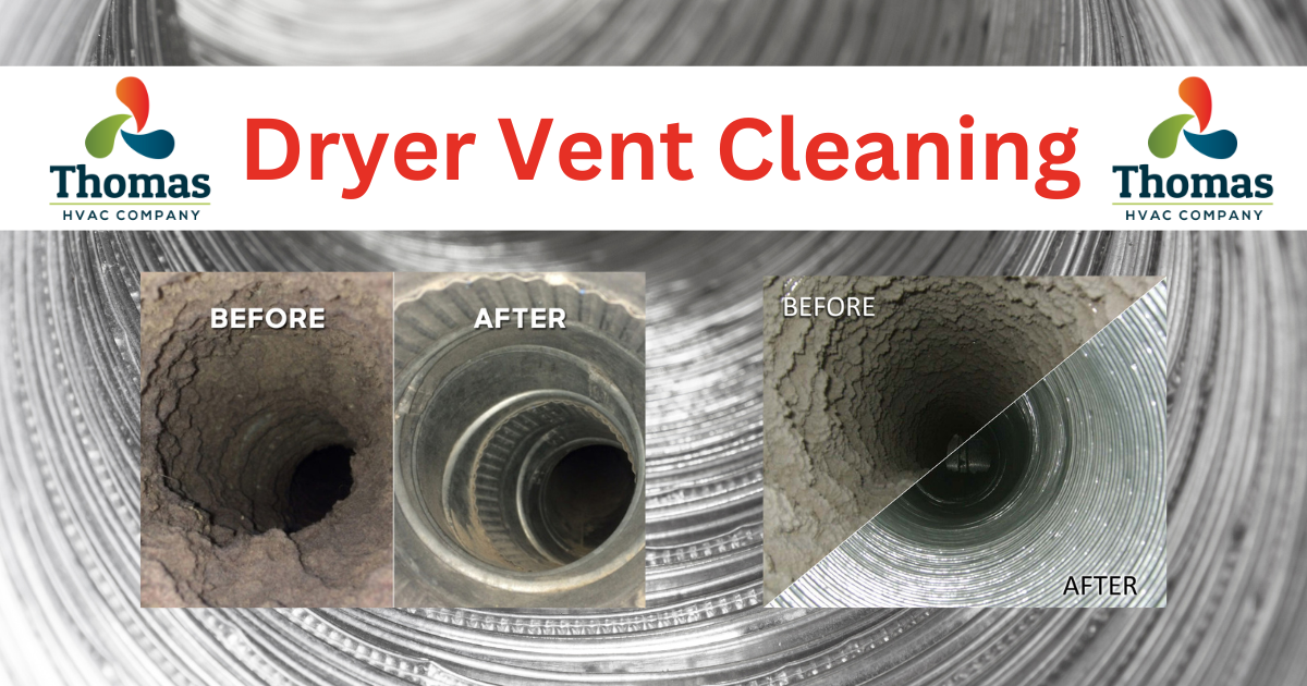 Thomas HVAC Company Dryer Vent Cleaning Before and After